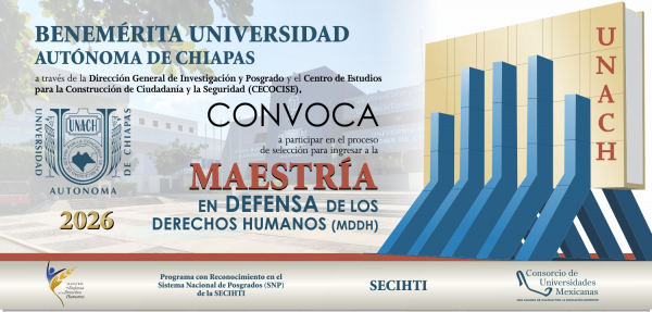 CONVOCATORIA MAESTR&Iacute;A EN DEFENSA DE LOS DERECHOS HUMANOS. RECEPCI&Oacute;N DE DOCUMENTOS, HASTA EL 15 DE ABRIL DE 2026